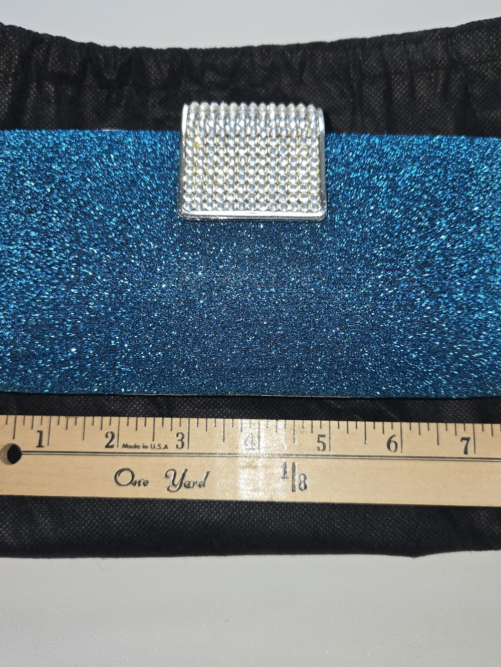 NWT Blue Sparkle Evening Clutch with Rhinestone Accent - Picture 7 of 8